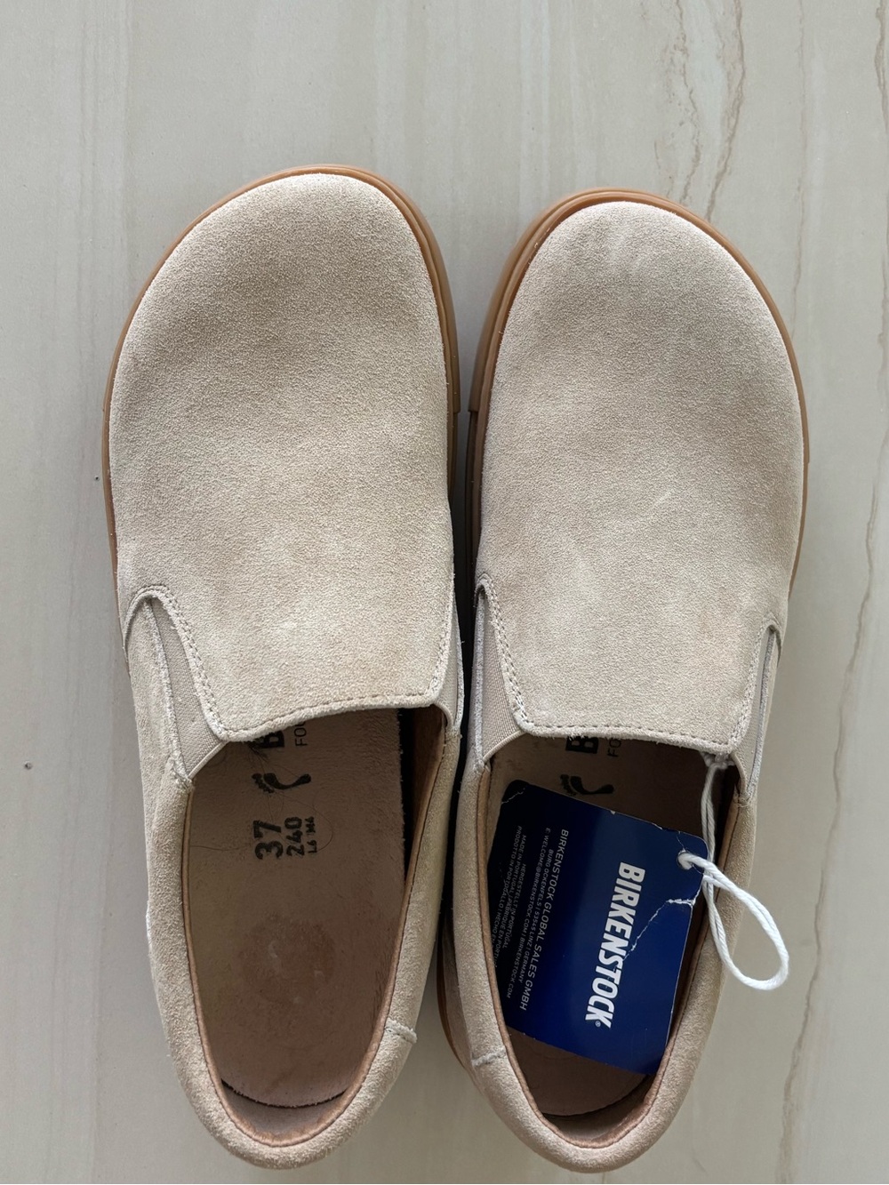 Birkenstock Oswego Shoes Slip Ons Tan Suede Shoes Sneakers Womens 37 - Picture 2 of 2